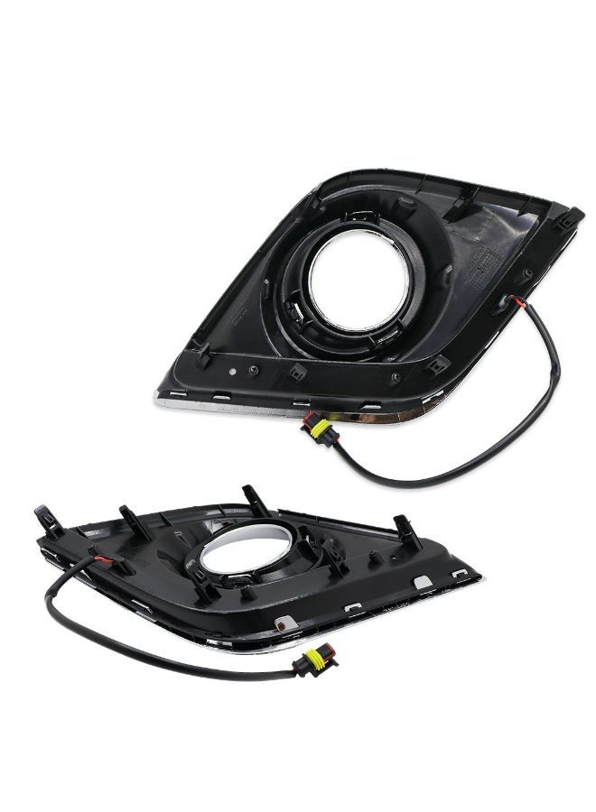 DLAA Pack of 2 Front Black Cover High Power TY817L2L Daytime Running Only with LED & Chrome Rim and Wires Suitable for Hilux Vigo 2015 | 1 Year International Warranty - Image 3